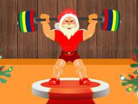 Jeu mobile Santa weightlifter