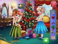 Sisters christmas room prep