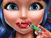 Dotted girl lips injections