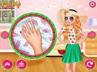 Jeu mobile Princesses love watermelon manicure