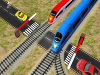 Jeu mobile Euro railroad crossing : railway train passing 3d
