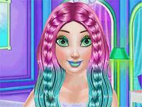 Princesses rainbow unicorn hair salon