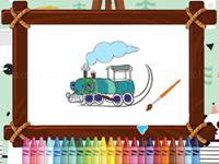 Jeu mobile Trains for kids coloring