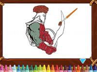 Warriors against enemies coloring