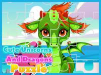 Jeu mobile Cute unicorns and dragons puzzle