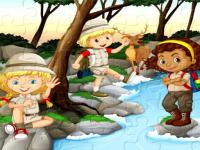 Jeu mobile Camping kids jigsaw