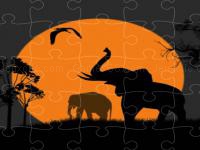Jeu mobile Elephant silhouette jigsaw