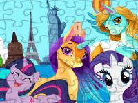 Jeu mobile Unicorns travel the world puzzle