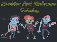 Jeu mobile Zombies and skeletons coloring