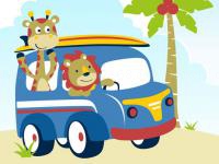 Jeu mobile Cute animals with cars difference