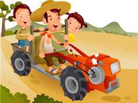 Jeu mobile Cartoon tractor puzzle