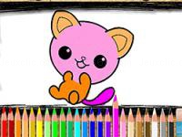 Cute kitty coloring book