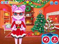 Jeu mobile Cat girl christmas decor