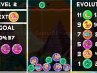 Jeu mobile Dino fusion: bubble evolution