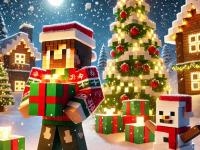 Minecraft christmas jigsaw: festive pixel art fun
