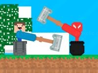 Jeu mobile Stickman vs noob hammer