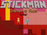 Jeu mobile Stickman steve vs alex - nether