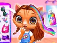 Jeu mobile Kitty animal hair salon - fashion hair stylist