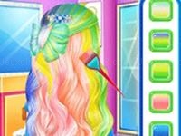 Jeu mobile Princess fashion rainbow hairstyle design