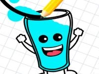 Jeu mobile Happy glass : fill the glass by draw lines