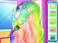 Jeu mobile Fashion rainbow hairstyle design