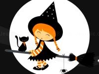 Jeu mobile Cute halloween witches jigsaw