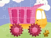 Jeu mobile Cute kids trucks jigsaw