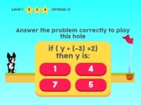 Jeu mobile Mathpup golf 4 algebra