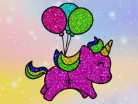 Jeu mobile Coloring book: glittered unicorns