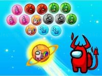 Jeu mobile Among us bubble shoot puzzle