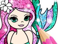 Jeu mobile Mermaid coloring book glitter
