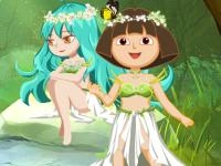 Jeu mobile Dora with wizard in forest