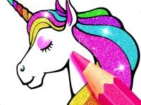 Jeu mobile Unicorn coloring book glitter