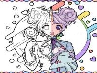 Jeu mobile Anime girls coloring book: pop manga coloring