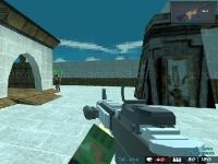 Blocky combat shooting arena 3d pixel